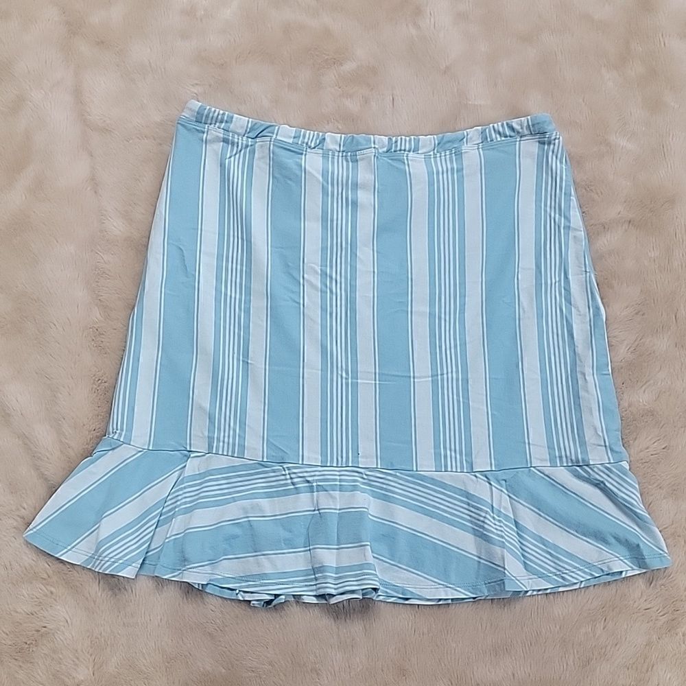** HOST PICK ** PATAGONIA BLUE AND WHITE STRIPED ALPINE VALLEY SKIRT, SIZE LARGE - Picture 7 of 11